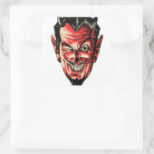  Halloween Red Devil Head Vierkante Sticker (Tas)