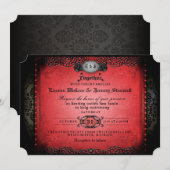 Halloween Red en Black Gothic samen met bruiloft Kaart (Voorkant / Achterkant)