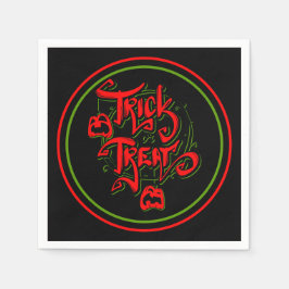 Halloween Red Green Trick or treat Pumpkins Party Servet