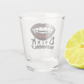 Halloween Red Lips Vampire Fangs Drink verantwoord Shot Glas (Achterkant)
