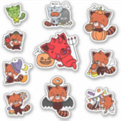 Halloween Red Panda Sticker (Voorkant)