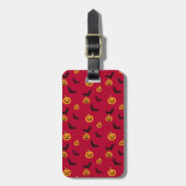 Halloween Red Pumpkin en Bat Pattern Bagagelabel (Voorkant verticaal)