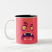 Halloween Red Shocked Monster Coffee Mug Tweekleurige Koffiemok (Links)