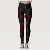 Halloween Red Skeleton Popular Elegant Leggings (Voorkant)