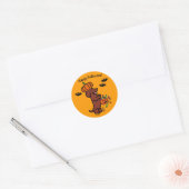 Halloween Red Smooth Haire Dachshund Ronde Sticker (Envelop)