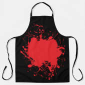 Halloween Red Splatter Zwart Schort (Voorkant)