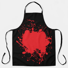 Halloween Red Splatter Zwart Schort