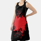 Halloween Red Splatter Zwart Schort (Insitu)