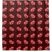 Halloween Red Vampire Mouths Pattern Douchegordijn (Voorkant)