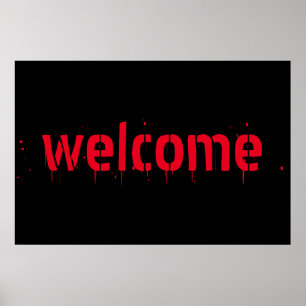 Halloween red verdomde eng Welkom decor poster