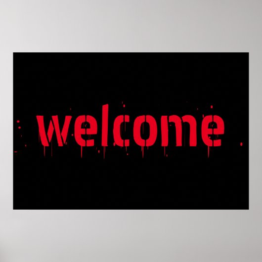 Halloween red verdomde eng Welkom decor poster (Voorkant)