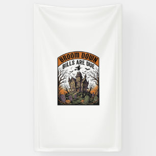 Halloween Rekeningen Verzamelaar Heks Bezem Gebrok Spandoek