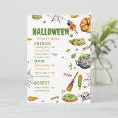 Halloween-restaurantmenu, Bewerkbaar Halloween-men Menu (Staand voorkant)