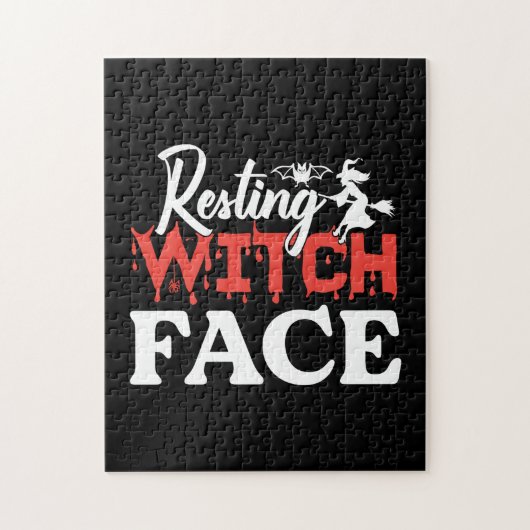 Halloween Resting Witch Facce Birthday Legpuzzel (Verticaal)