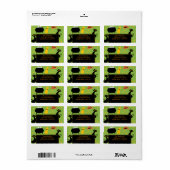 Halloween retouradres label Fun Black Cat (Full Sheet)