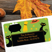 Halloween retouradres label Fun Black Cat