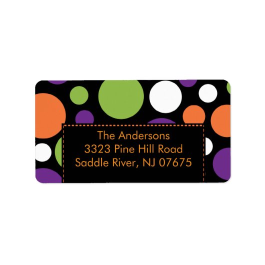 Halloween retouradres label Fun Stippen (Voorkant)