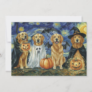Halloween Retriever Dogs Ghost Boo Witch Kostuum Kaart