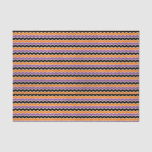 Halloween Retro 1950s Chevron Oranje Paars Black Tissuepapier