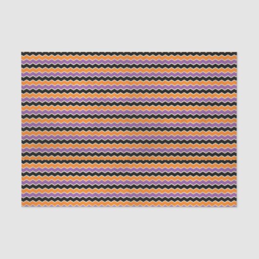 Halloween Retro 1950s Chevron Oranje Paars Black Tissuepapier (Voorkant)