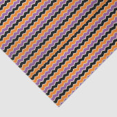 Halloween Retro 1950s Chevron Oranje Paars Black Tissuepapier (Detail)