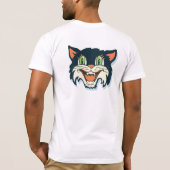 Halloween Retro Black Cat t shirt (Achterkant)