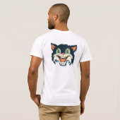 Halloween Retro Black Cat t shirt (Achterkant volledig)