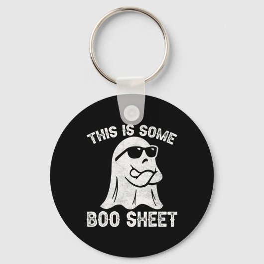 Halloween Retro Boo Ghost Dit is een of ander boek Sleutelhanger (Voorkant)