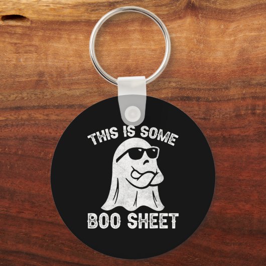 Halloween Retro Boo Ghost Dit is een of ander boek Sleutelhanger (Voorkant)