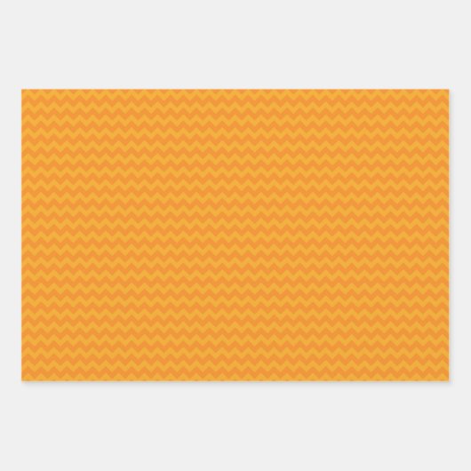 Halloween Retro Bright Oranje Chevron Inpakpapier Vel (Voorkant 2)