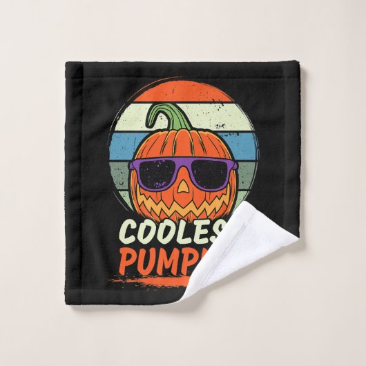 Halloween Retro coolste Pompoen Premium Washandje (Wasdoekje)