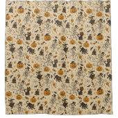 Halloween Retro Dancing Skelet Nostalgisch Douchegordijn (Voorkant)