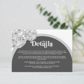 Halloween Retro Disco GOTHIC Bruiloft Details Informatiekaartje (Staand voorkant)