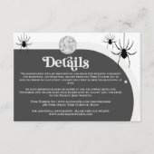 Halloween Retro Disco Spinnen Bruiloft Details Informatiekaartje (Voorkant)