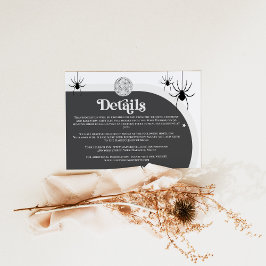 Halloween Retro Disco Spinnen Bruiloft Details Informatiekaartje