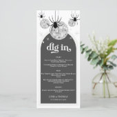 Halloween Retro Disco Spinnen & Disco Bal Bruiloft Menu (Staand voorkant)