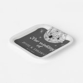 Halloween Retro Disco Spinnen & Disco Bal Bruiloft Papieren Bordje (Gebogen)