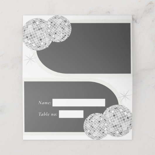 Halloween Retro Disco Spinnen & Disco Bal Bruiloft Plaatskaartje (Buitenkant ongevouwen)