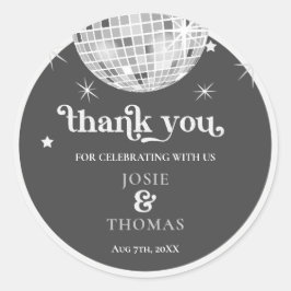 Halloween Retro Disco Spinnen & Disco Bal Bruiloft Ronde Sticker