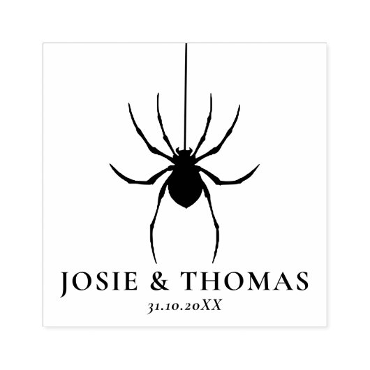 Halloween Retro Disco Spinnen & Disco Bal Bruiloft Rubberstempel (Afrduk)