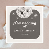 Halloween Retro Disco Spinnen & Disco Bal Bruiloft Servet