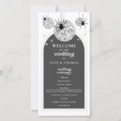 Halloween Retro Disco Spinnen Trouwprogramma (Voorkant)