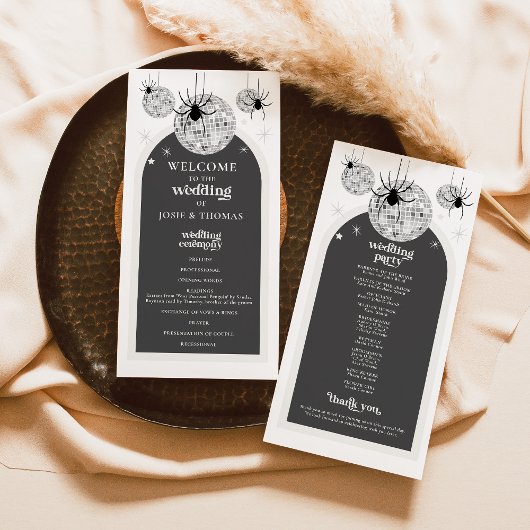 Halloween Retro Disco Spinnen Trouwprogramma
