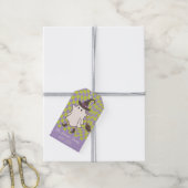 Halloween Retro Geest Heks Cadeaulabel (Met Touw)