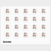 Halloween Retro Geesten Blijf Griezelen Adres Ronde Sticker (Vel)