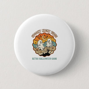 Halloween Retro Geesten Nacht Ronde Button 5,7 Cm