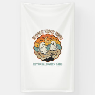 Halloween Retro Geesten Nacht Spandoek