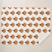 Halloween Retro Geometric Black White Pumpkins Sherpa Deken (Voorkant (horizontaal))