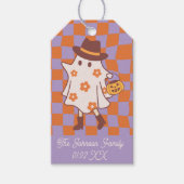 Halloween Retro Ghost Witch Trick or treat Cadeaulabel (Voorkant)