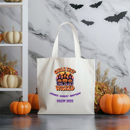 Halloween Retro Grappige Meisjes Trip Heks Tote Bag